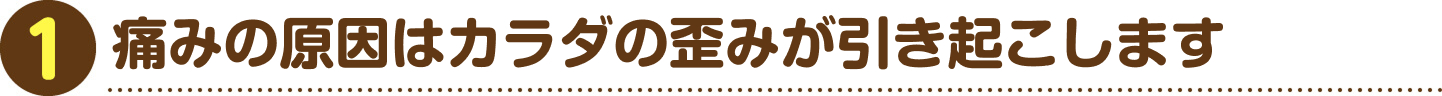 痛みの原因はカラダの歪みが引き起こします