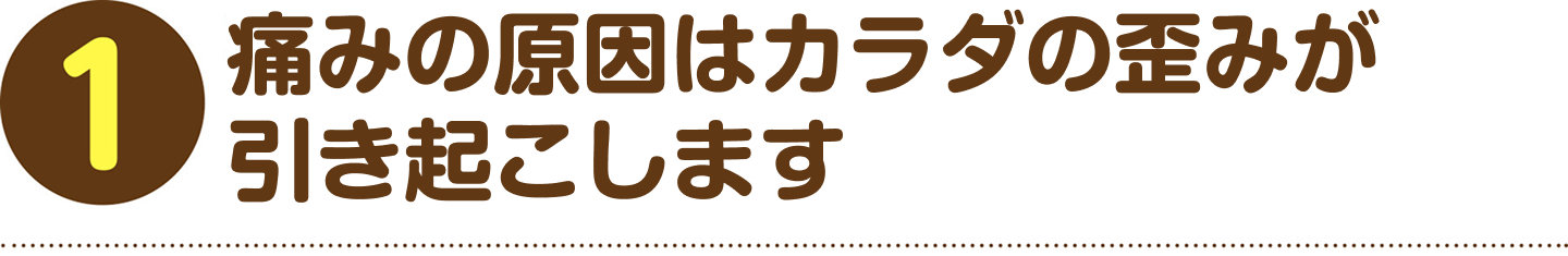 痛みの原因はカラダの歪みが引き起こします